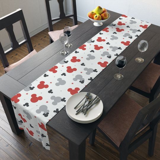 Mickey Ears Table Runner Disney Kitchen Decor Bed & Bath Table Decor