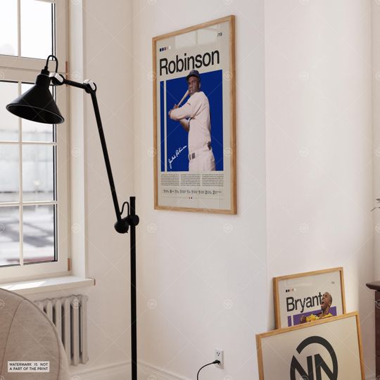 Jackie Robinson Poster, Brooklyn Dodgers, Baseball Prints, Sports Poster, Baseball Player Gift, Baseball Wall Art, Sports Bedroom Posters