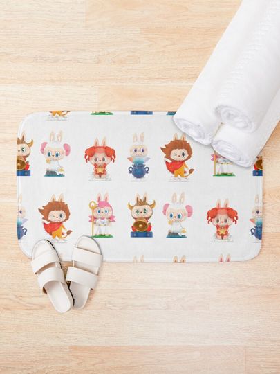 Labubu monsters signs sticker pack Bath Mat, For Bathroom, For Kitchen
