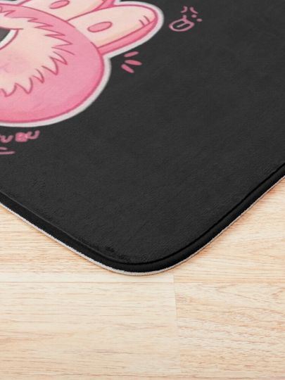 Labubu - Monstre Kawaii Macaron Rose Bath Mat, For Bathroom, For Kitchen