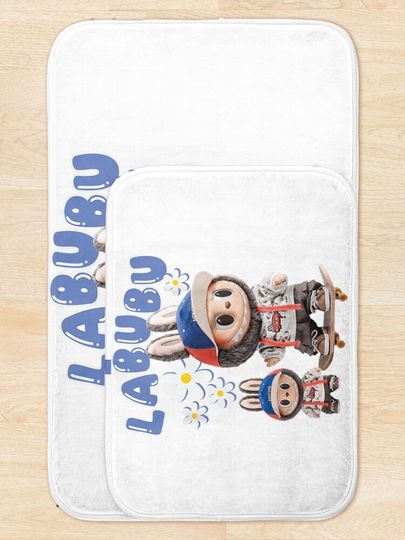 labubu party meme, funny labubu lover c u t e bath mat, for bathroom, for kitchen