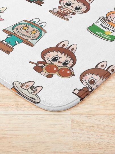 Labubu monsters sticker bundle pack Bath Mat, For Bathroom, For Kitchen