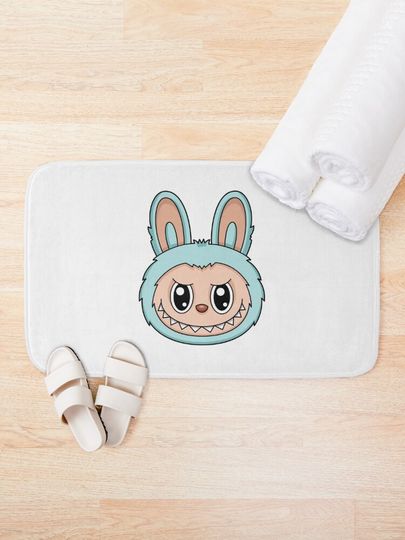 Labubu Seasalt Coconut Cute Character Bath Mat, For Bathroom, For Kitchen