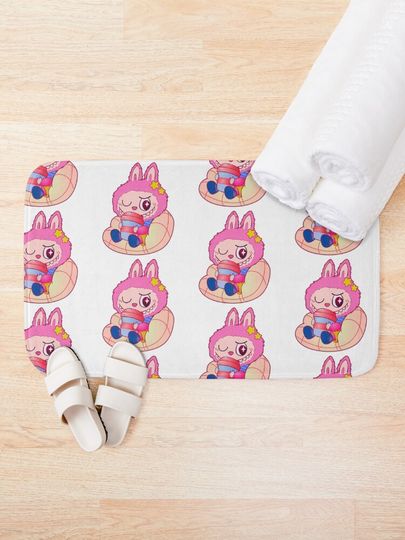 Labubu - The Monster exciting Macarons Vinyl Face  Bath Mat, For Bathroom, For Kitchen