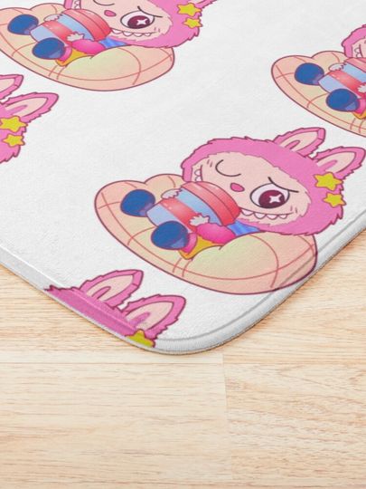 Labubu - The Monster exciting Macarons Vinyl Face  Bath Mat, For Bathroom, For Kitchen