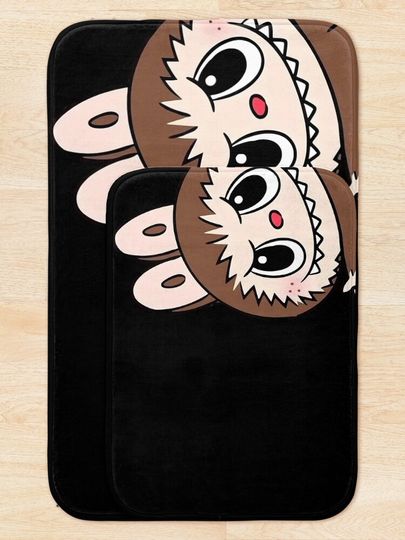 Labubu zimomo monster CHESTNUT BROWN Bath Mat, For Bathroom, For Kitchen