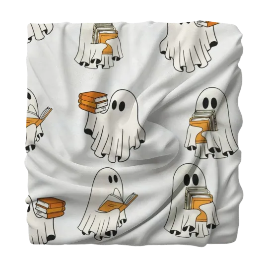 Halloween Ghost Reading Book Viral Fleece Blanket
