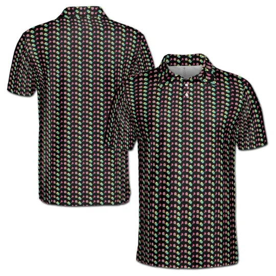 Funny Ping Pong Pattern Men's Polo Shirt