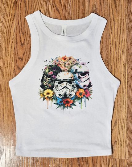 Starwars Crop Top, halloween crop, galaxy, darth, storm trooper, space, crop tank