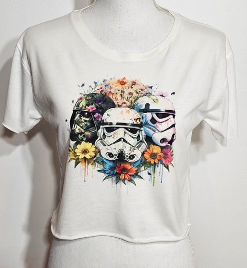 Starwars Crop Top, halloween crop, galaxy, darth, storm trooper, space, crop tank