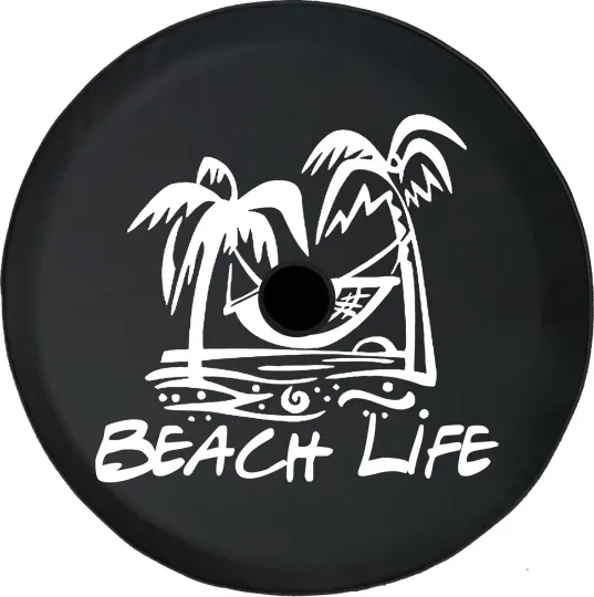 Beach Life Palm Tree Spare Tire Cover for Jeep JK