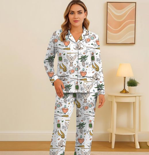 Halloween HP Movie Pajama Set, Wizard Movie Nightwear, Magic Kingdom Sleepwear for Witch Fans