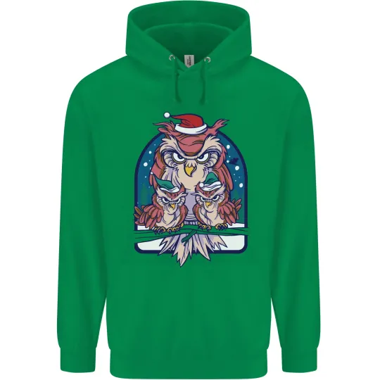 Bah Humbug Grumpy Christmas Owls Men's Hoodie
