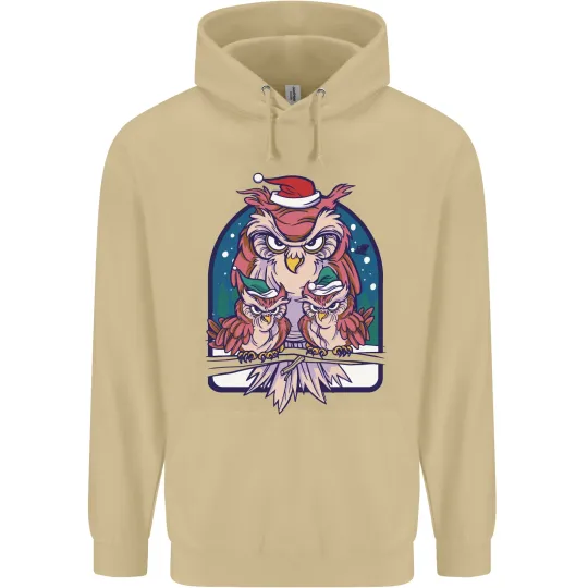 Bah Humbug Grumpy Christmas Owls Men's Hoodie