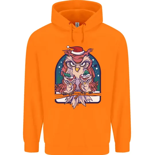 Bah Humbug Grumpy Christmas Owls Men's Hoodie