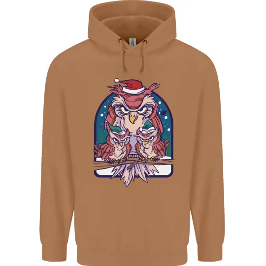 Bah Humbug Grumpy Christmas Owls Men's Hoodie
