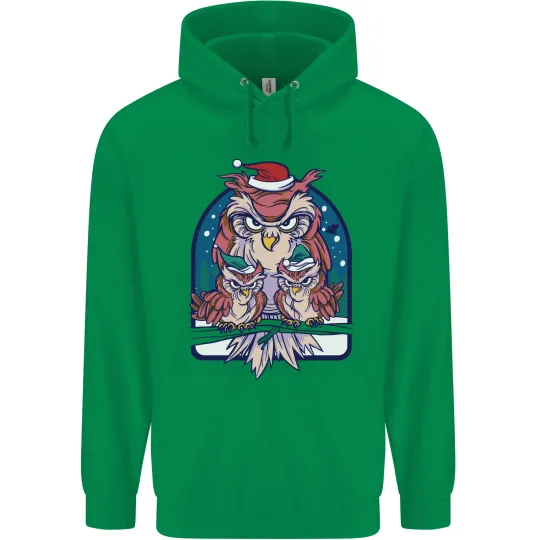 Bah Humbug Grumpy Christmas Owls Men's Hoodie