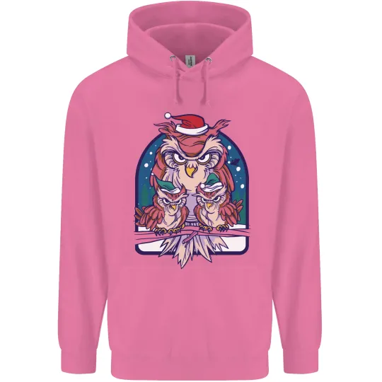 Bah Humbug Grumpy Christmas Owls Men's Hoodie