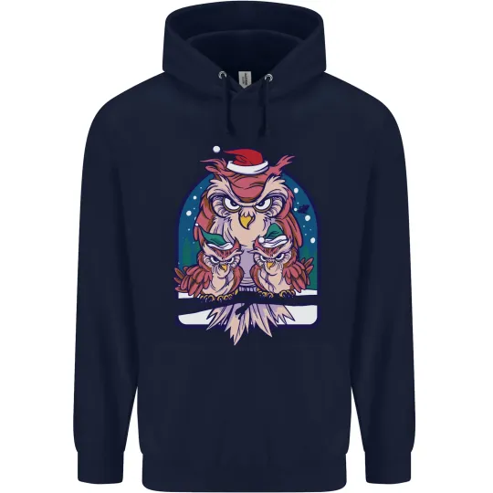 Bah Humbug Grumpy Christmas Owls Men's Hoodie