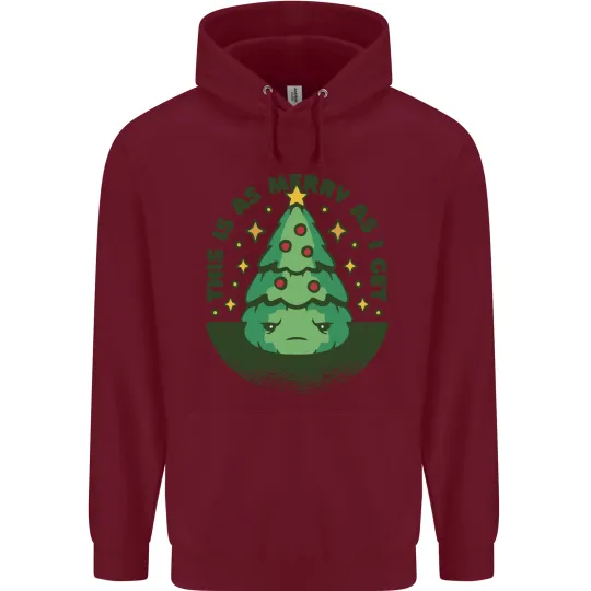 Bah Humbug Christmas Tree Mens Hoodie