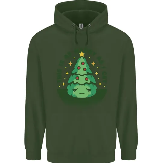 Bah Humbug Christmas Tree Mens Hoodie