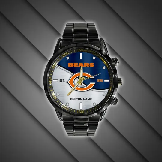 Chicagos Football Team Bears Stainless Steel Watch