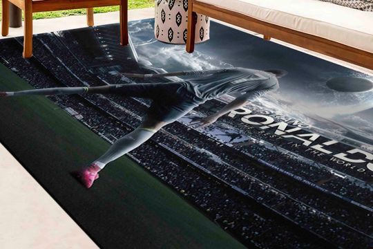Cristiano Ronaldo Rug, Ronaldo Lover Gift Rug, Man Cave Rug, Runner Wall Hanging