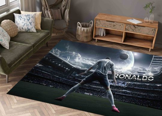 Cristiano Ronaldo Rug, Ronaldo Lover Gift Rug, Man Cave Rug, Runner Wall Hanging