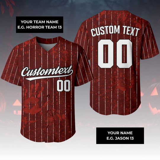 Personalized Halloween Horror Baseball Jersey, Spooky Scary Shirt