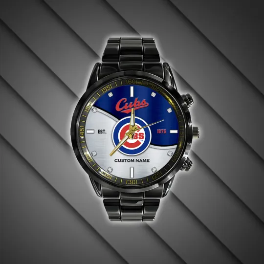 Chicagos Team Cubs Baseball Stainless Steel Watch