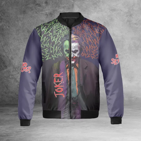 Joker Why So Serious Horror Clown Bomber Jacket for Men, Dad, Grandpa