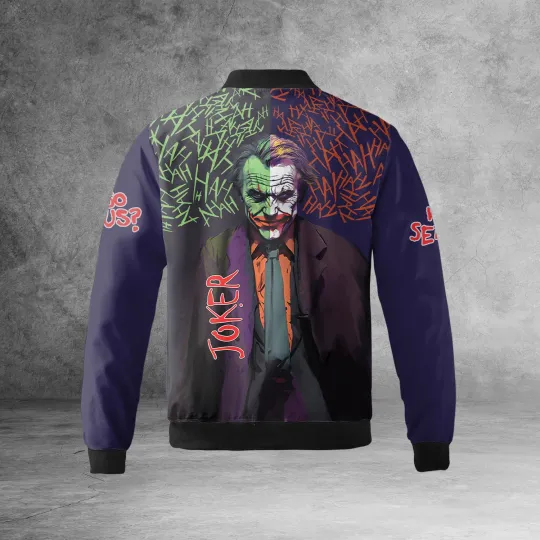 Joker Why So Serious Horror Clown Bomber Jacket for Men, Dad, Grandpa