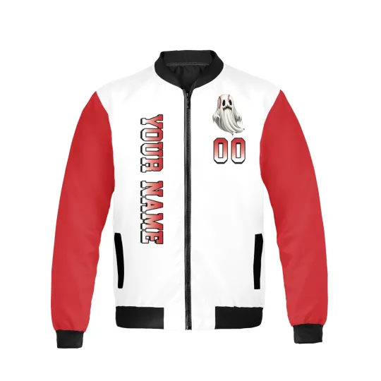 Personalized Halloween Boo Spooky Vibes Bomber Jacket