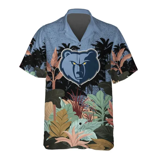 Memphis Basketball Team Grizzliess Hawaiian Button Down Shirt