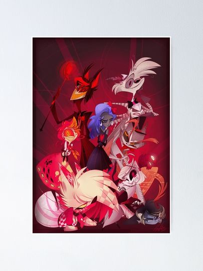 Hazbin Hotel Cast Poster Wall Art Print for Interior Decor