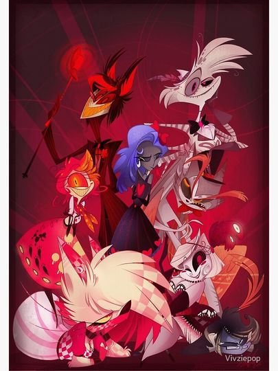Hazbin Hotel Cast Poster Wall Art Print for Interior Decor