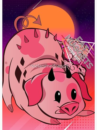 Hazbin Hotel Retro Fat Nuggets Poster