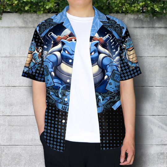 Blastoise Hawaiian Shirt, Water Style Summer Set, Squirtle Summer Outfit