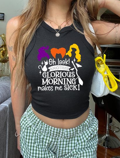 Spooky Season Racerback Tank Top: Funny Witchy Halloween Tee