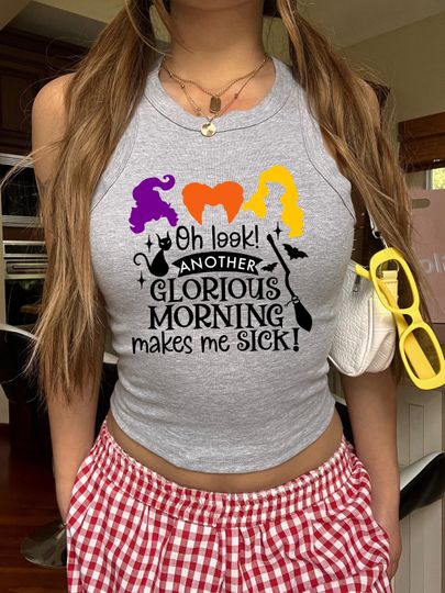 Spooky Season Racerback Tank Top: Funny Witchy Halloween Tee