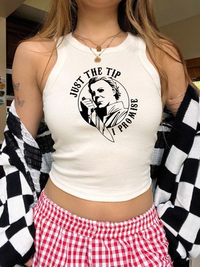 Michael Myers Racerback Tank Top: Funny Halloween Horror Tee