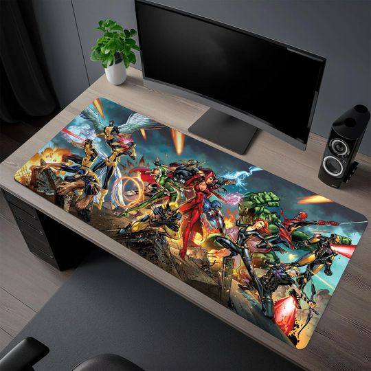 Marvel Characters Desk Mat | Marvel Comic Mouse Pad | Premium Print Surface | Personalized Desk Mat | Smooth Glide Control