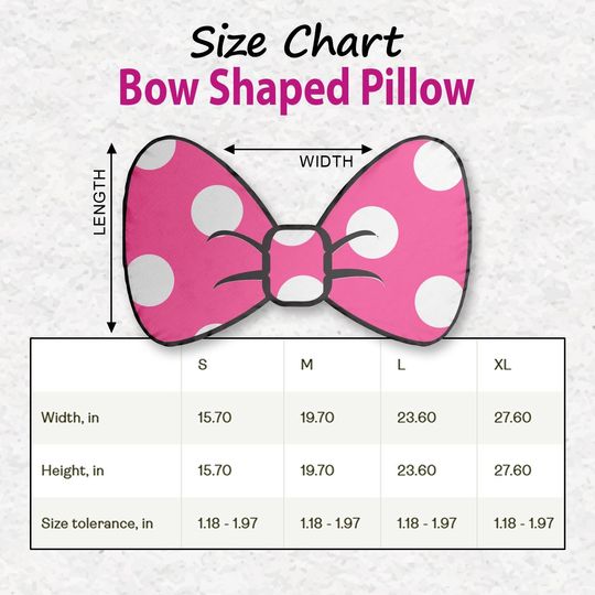 Pink Mouse Dot Bow Shaped Pillow