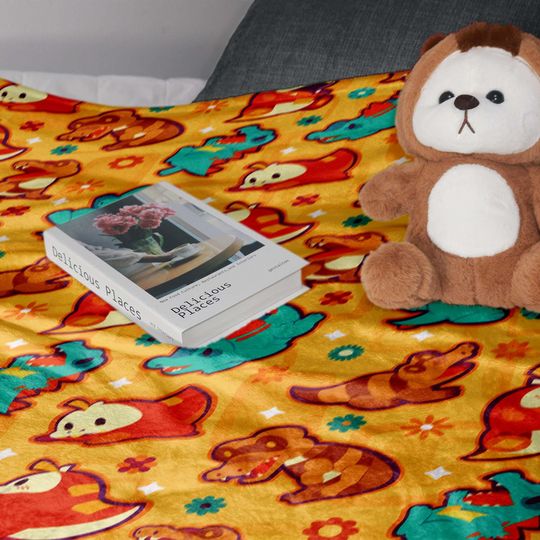 Totodile Fuecoco Fleece Blanket, Topical Throw Blanket