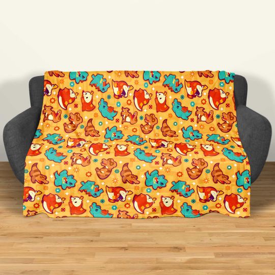 Totodile Fuecoco Fleece Blanket, Topical Throw Blanket