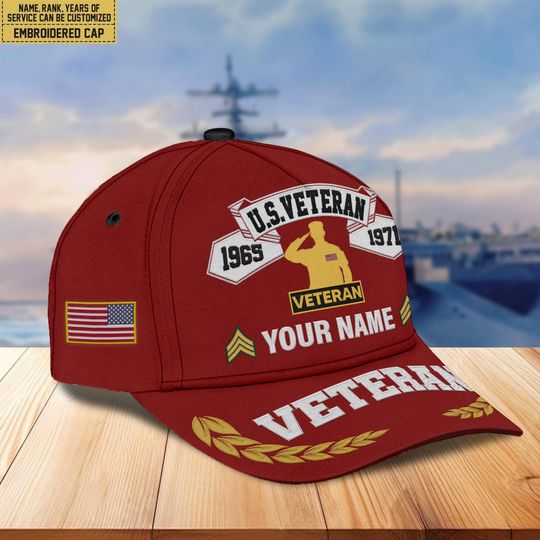 Personalized Embroidered Veterans Day Hat  Patriotic Ball Cap