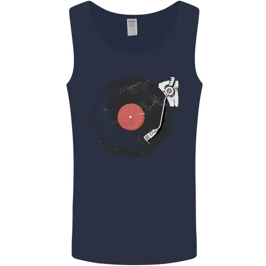 Distressed Vinyl Turntable DJ Men's Tank Top