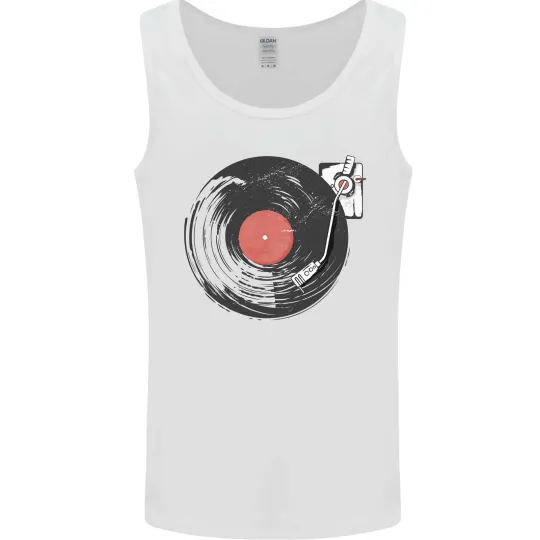 Distressed Vinyl Turntable DJ Men's Tank Top