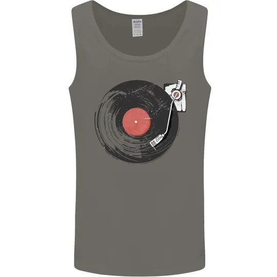 Distressed Vinyl Turntable DJ Men's Tank Top