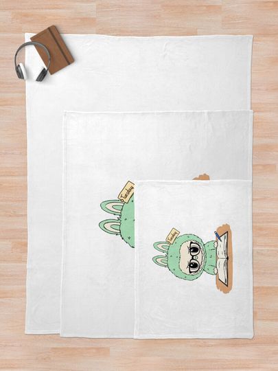 Studious Labubu with Glasses and Notebook Throw Blanket, Gift for Kids, Cute Gift